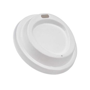 80 mm Bagasse Flat Cup Lid (Straw Cut)