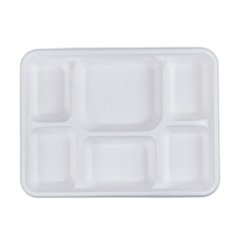 6 Bagasse Compartment Meal Tray